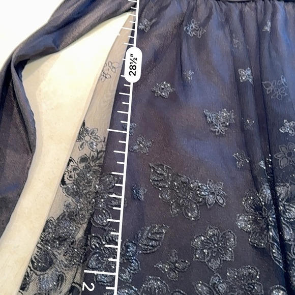 Steppin Out Black Glitter Floral Dress Size 9 10 - Picture 5 of 7